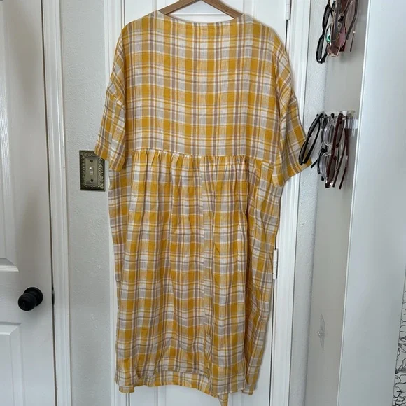 Lintico Valencia plaid linen midi dress - Picture 6 of 11